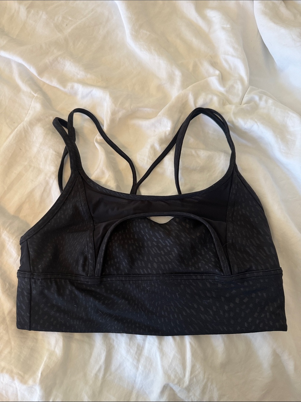 lululemon athletica Black Strappy Sports Bra with Cutout Back